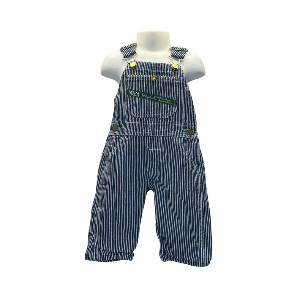 Key Imperial Aristocrat of Overalls Infant Denim Blue White Stripe Overalls